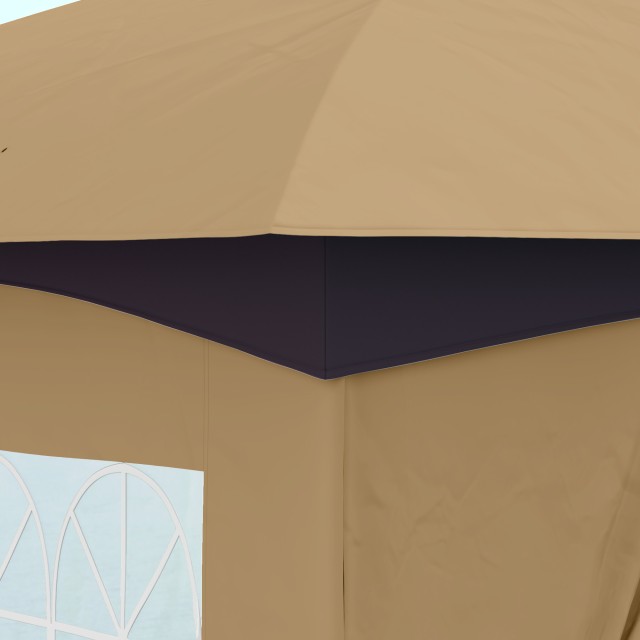 Outsunny Outsunny Κιόσκι Κήπου 3.4x3.4m με Τοίχους, Προστασία UV και Διπλής Στέγης, Μπεζ 84C-554V00BG