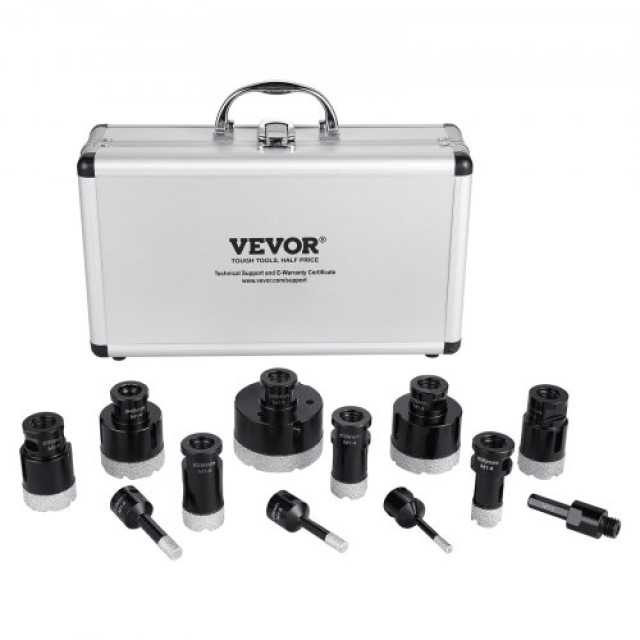 Σετ Διαμαντοκορώνων VEVOR, 11 τεμ. 6-65mm, με Σύνδεσμο M14 και Θήκη...