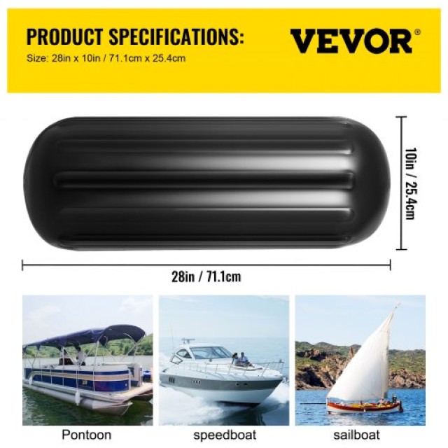Προστατευτικά Σκάφους VEVOR 4 Ραβδώσεων 10x28 Μαύρα  DNB10X28YCBHQHS01V0