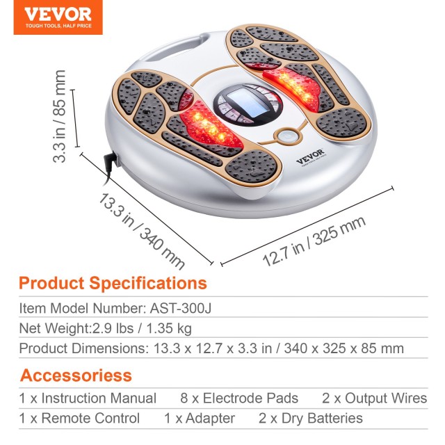 Συσκευή Μασάζ Ποδιών EMS+TENS Foot Massager VEVOR ZDXHCJQBDGLBTCVWZV2