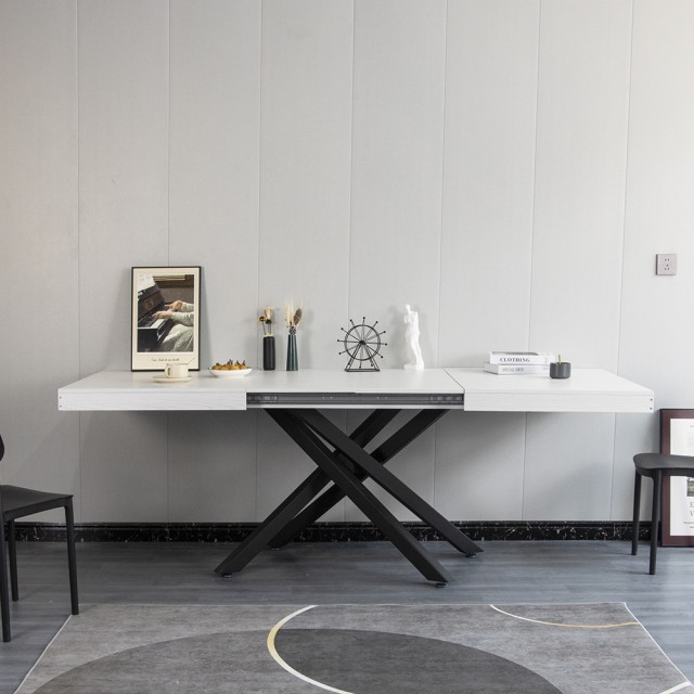 Shally Dogan  Επεκτεινόμενο Τραπέζι Κουζίνας 90x140 - 220cm Λευκό Φρασινάτο  02841640