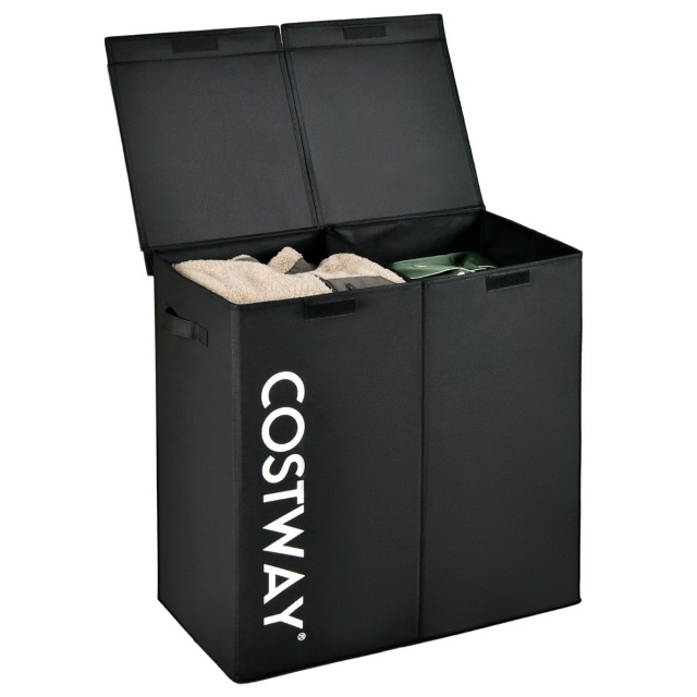 Costway Διαχωριστικός Καλάθι Απλύτων 115L με Καπάκι & Λαβές, 62 x 3...