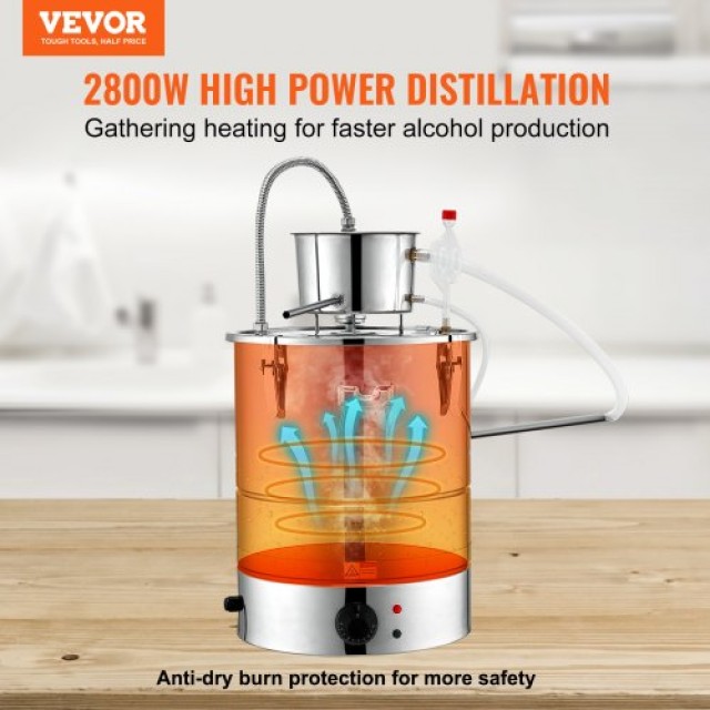 VEVOR  Αποστακτήρας Αιθέριων Ελαίων 13L με Θάμπερ & Αντλία Νερού  DLNTZLQYYS50LEHB5V2