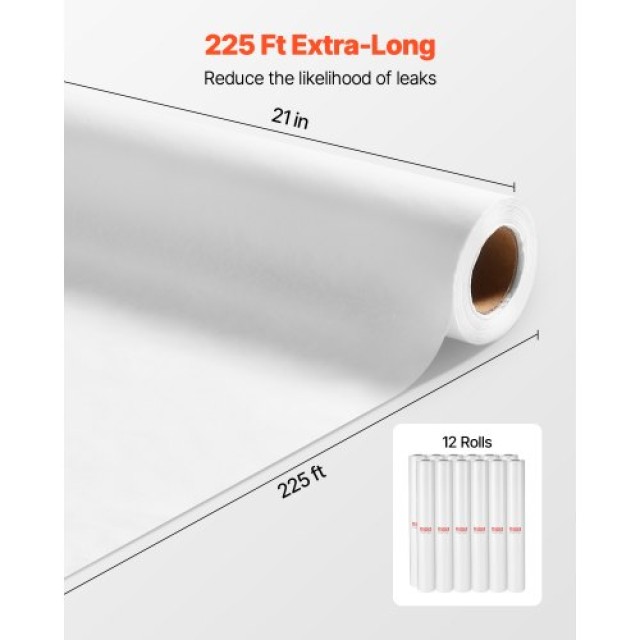 VEVOR Ιατρικό Χαρτί Εξέτασης 21 x 225ft Λείο Ρολό Κάλυψης μιας Χρήσ...