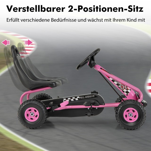 Costway Παιδικό Ποδήλατο Go Kart με Ρυθμιζόμενο Κάθισμα & Χειρόφρεν...