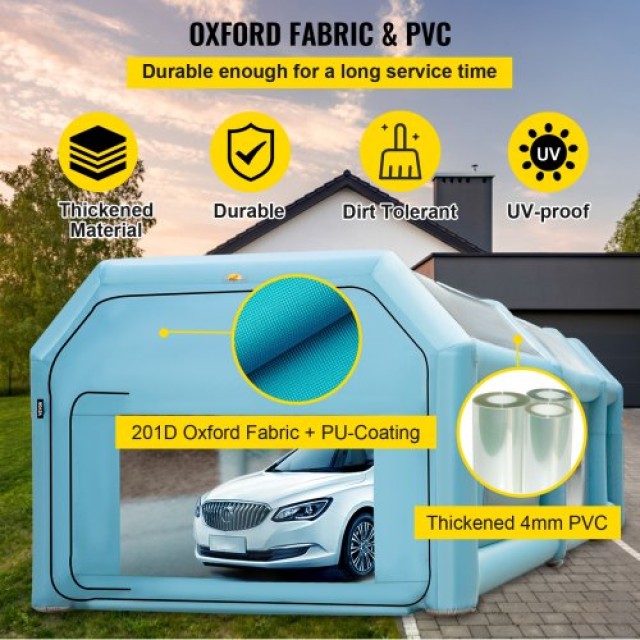 Φορητή Φουσκωτή Καμπίνα Βαφής VEVOR 26x15x10ft με Φίλτρο Αέρα & 2 Φυσητήρες  CQZPNJB8M220V3LOGV2