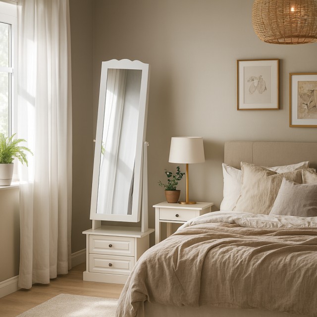 BAKAJI Κοσμηματοθήκη Καθρέφτης-Συρταριέρα με 2 Συρτάρια 44x35x163 ε...