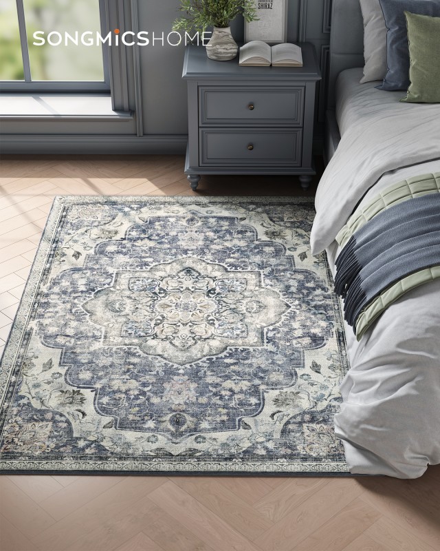 Χαλί SONGMICS HOME 120 x 170 cm, Αντιολισθητικό, Πλενόμενο, Vintage Στυλ, Γκρι 