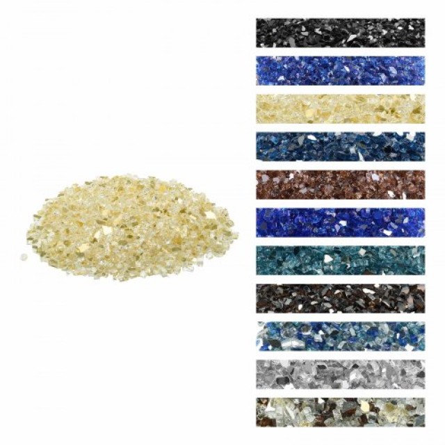 VEVOR Χρυσά Γυάλινα Διακοσμητικά Πέτρες 1/2-Inch για Τζάκι και Πυρσ...