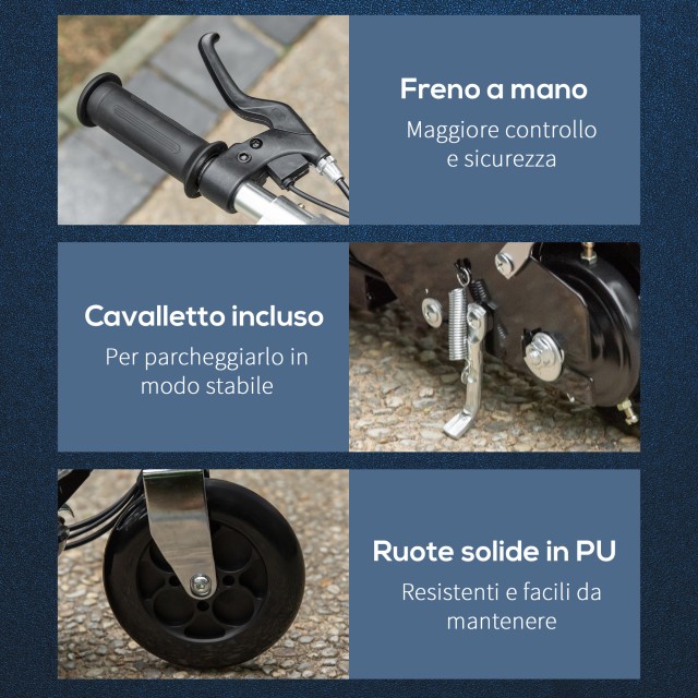 HomCom Electric Scooter για Παιδιά με Φρένο και Kickstand, Μαύρο AA...