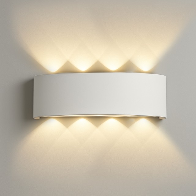 BAKAJI Απλίκα Τοίχου 8 LED Λάμπα Λευκή με Θερμό Λευκό Φως 22x8x4cm 02842457