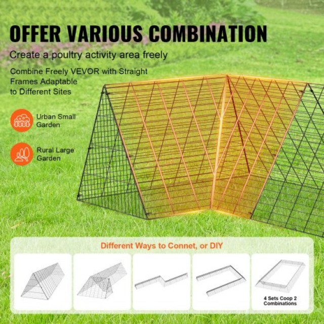 Σήραγγες Κοτόπουλων VEVOR για Αυλή, 157.5x39.4x24.2 ίντσες, Φορητές Σήραγγες για Κοτέτσι, Κατάλληλες για Κοτόπουλα, Πάπιες, Κουνέλια  YJSDDGJKJ000QX9MSV0