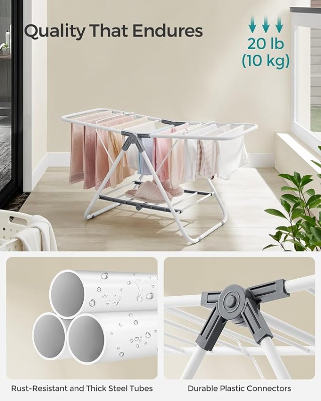Πτυσσόμενη Απλώστρα 44 x 101 x 54 cm  SONGMICS LLR504W01