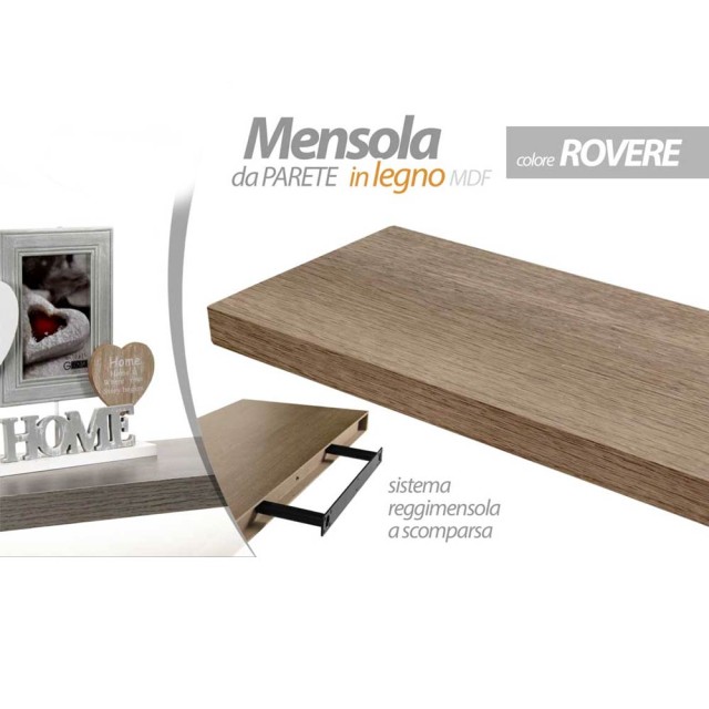 BAKAJI  Ορθογώνιο Ράφι Τοίχου 60x25x4cm Βιβλιοθήκη Ξύλο MDF Δρυς  02835192