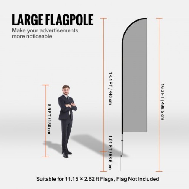 Σετ Ιστών Σημαίας VEVOR 3 Τεμ. 16.3 ft με Πάσσαλους για Έδαφος  QGYMQJGZ45M3G1L0JV0