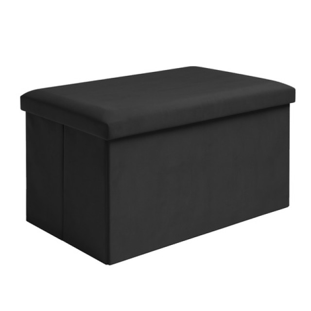 Ruhhy Βελούδινο Πουφ XL Αποθήκευσης 60x30x30 σε Μπλε Χρώμα 25995