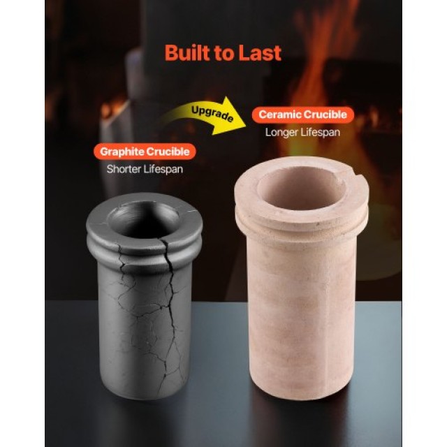 VEVOR Ηλεκτρικός Φούρνος Χύτευσης VEVOR, 1500W, 5kg Κεραμικό Χωνευτ...