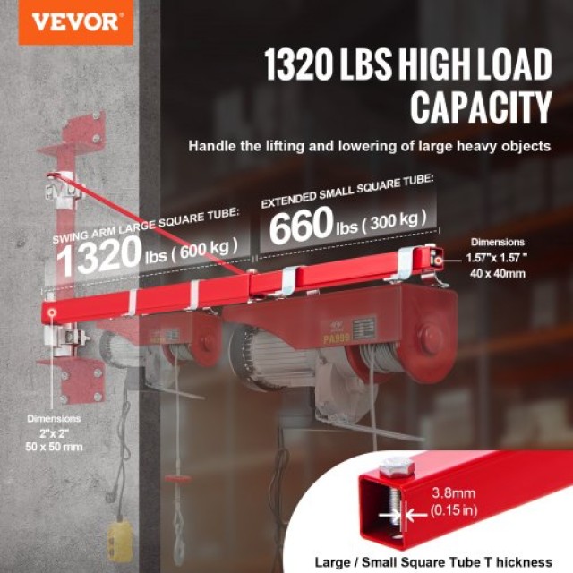 Βραχίονας Ανύψωσης VEVOR, 1320 lbs, Περιστροφή 180°, για Εργαστήριο/Γκαράζ  HLZJXZB300604W8GIV0