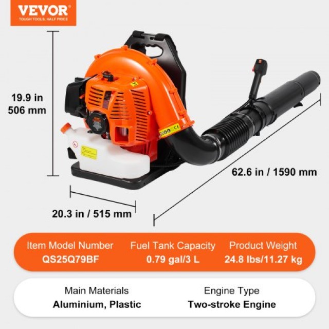Φυσητήρας Πλάτης VEVOR 79CC 2-Χρονών 930CFM 184MPH  BBSRYCYJ79CCQTKKMV0