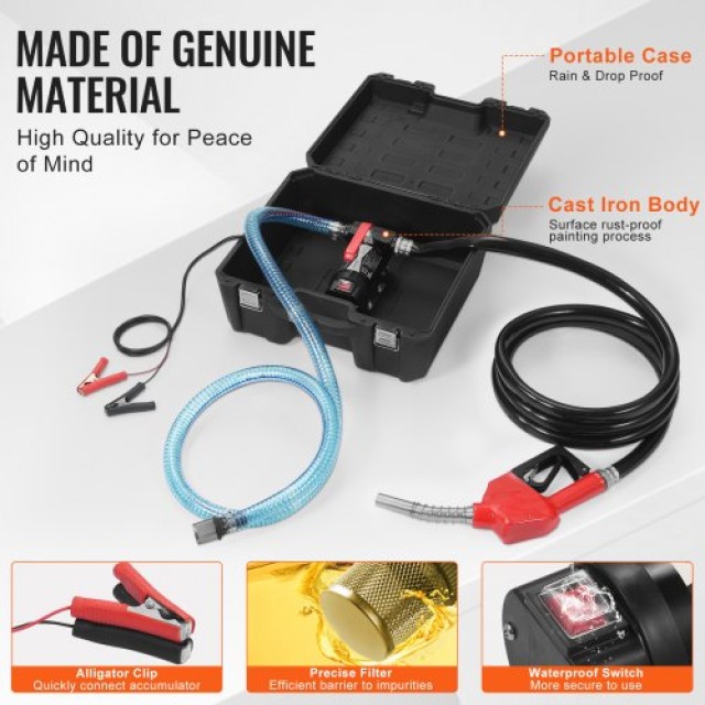 VEVOR Αντλία Μεταφοράς Καυσίμου 12V 10 GPM 1/4 HP για Πετρέλαιο με ...