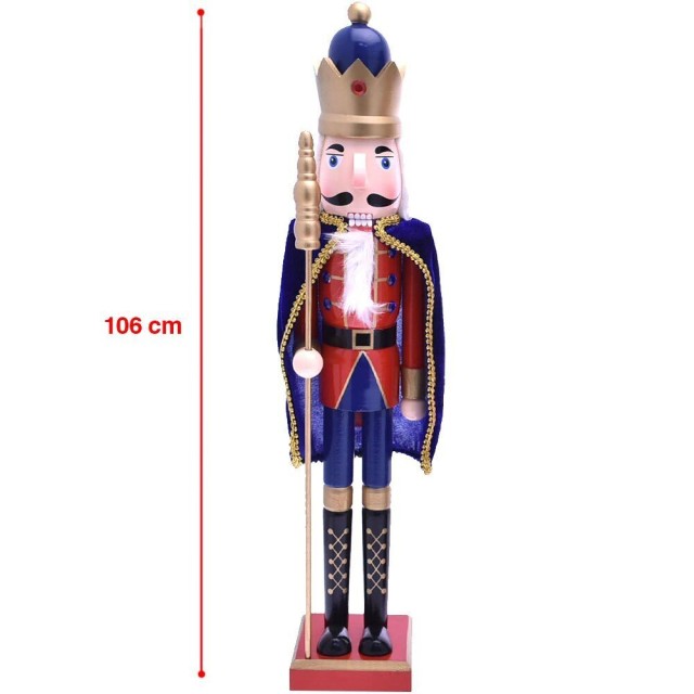 BAKAJI Χριστουγεννιάτικος Ξύλινος Καρυοθραύστης Ύψους 106 εκ Διακοσ...