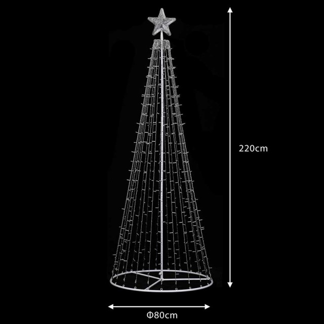 BAKAJI  Φωτεινό Χριστουγεννιάτικο Δέντρο 220cm 592 LED Θερμό Λευκό ...