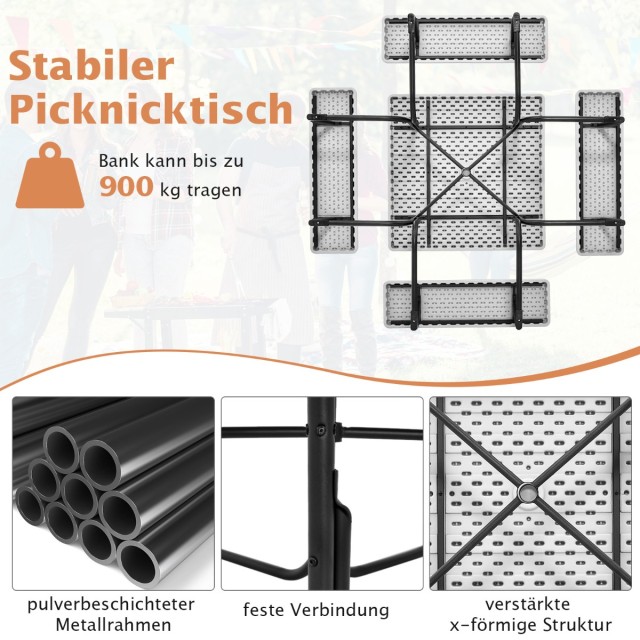Costway Σετ Πικνίκ 8 Ατόμων με Μεταλλικό Σκελετό και Αδιάβροχη Επιφ... Costway Σετ Πικνίκ 8 Ατόμων με Μεταλλικό Σκελετό και Αδιάβροχη Επιφ...