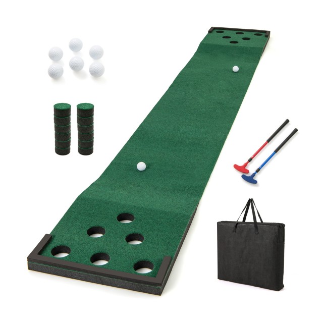 Costway Φορητό Σετ Γκολφ 332 cm με 2 Ρυθμιζόμενα Πάτερ, 6 Μπάλες & ...