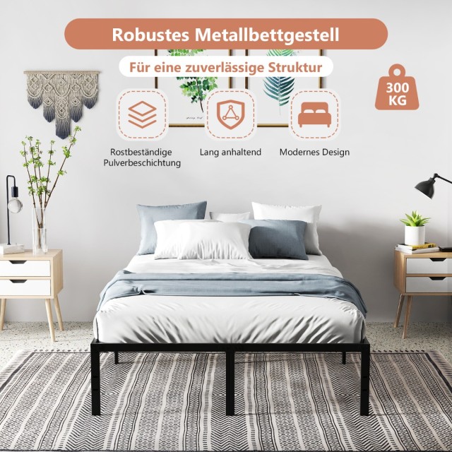 Costway  Μεταλλικό Κρεβάτι με Αποθηκευτικό Χώρο 140 x 200 cm. HU108...