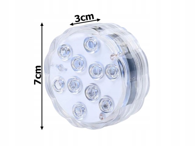 Verk group Υποβρύχια Φώτα Πισίνας 10 LED με Τηλεχειριστήριο RGB IP6...