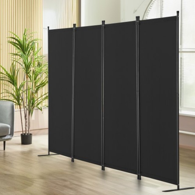 VEVOR Μαύρο Διαχωριστικό Χώρου 4 Πάνελ 228 x 45 x 172.5 cm για Ιδιω...