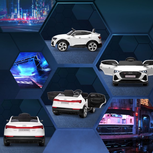 HOMCOM Ηλεκτρικό Αυτοκίνητο για Παιδιά 12V με Τηλεχειριστήριο, Ταχύτητα 3-8km/h, Lights and Music, Et? 3-5 ετών, Λευκό 370-172V90WT
