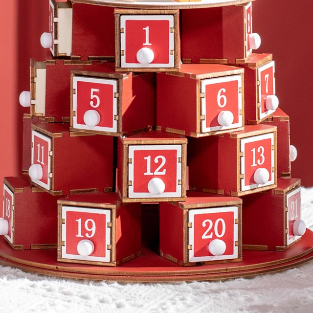 Christmas Cone Advent Calendar με 10 Φωτάκια LED 22 x 22 x 35 cm HOMCOM 830-520V00MX