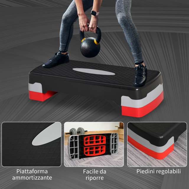 HOMCOM Step Fitness για Αερόμπικ με Ρυθμιζόμενο Ύψος 10-15 cm, 68x2...