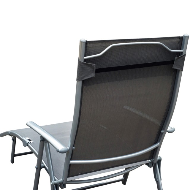 Outsunny αναδιπλούμενη ξαπλώστρα Relax με Cushion Garden Grey 84B-184GY