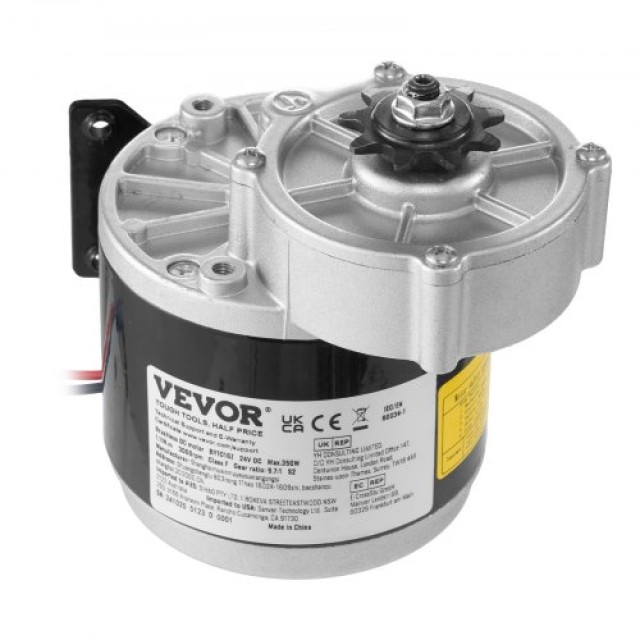 VEVOR Ισχυρός Ηλεκτρικός Κινητήρας 350W DC 24V 3000rpm για Ηλεκτρικό Ποδήλατο, Μοτοσικλέτα Χώματος και DIY Κατασκευές. ZLWSDJTJ350WC2NWCV9