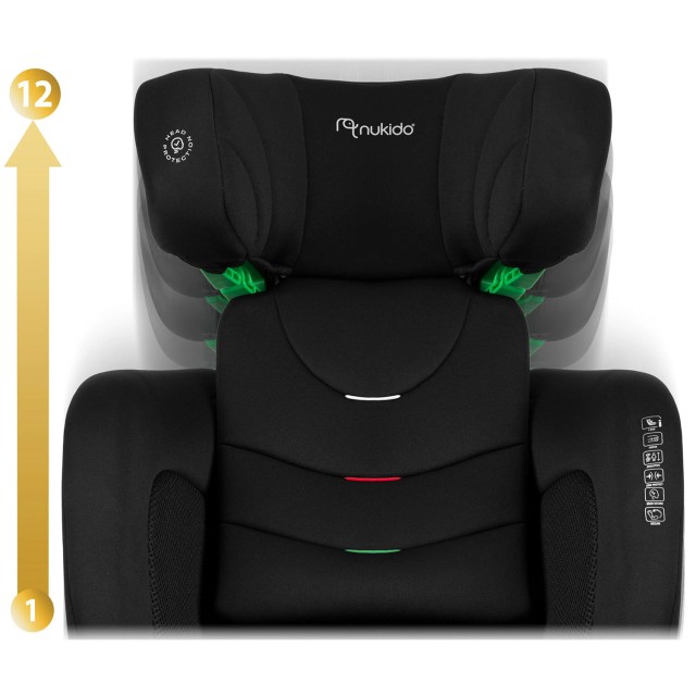 Παιδικό Κάθισμα Αυτοκινήτου ISOFIX 15-36kg – Μαύρο 710010 Nukido