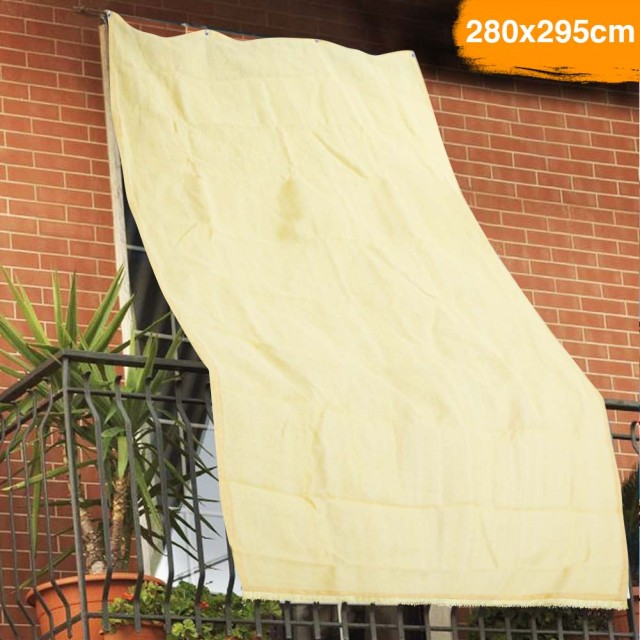BAKAJI Πανί Σκίασης 280x295 HDPE με Κρίκους για Μπαλκόνι Βεράντα Μπ... BAKAJI Πανί Σκίασης 280x295 HDPE με Κρίκους για Μπαλκόνι Βεράντα Μπ...