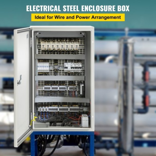 VEVOR NEMA Χαλύβδινο Κουτί 20x12x10 NEMA 4X, IP66 Αδιάβροχο & Ανθεκτικό στη Σκόνη, Ηλεκτρικό Κουτί Εξωτερικού/Εσωτερικού Χώρου, με Πλάκα Στήριξης  DQXJSTCFS50X30X25V0