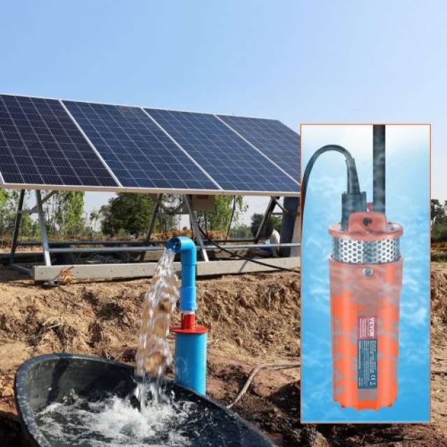 Αντλία Νερού VEVOR Solar 12V DC 96W Υποβρύχια, Μέγ. Ροή 1.6 GPM, Μέ...