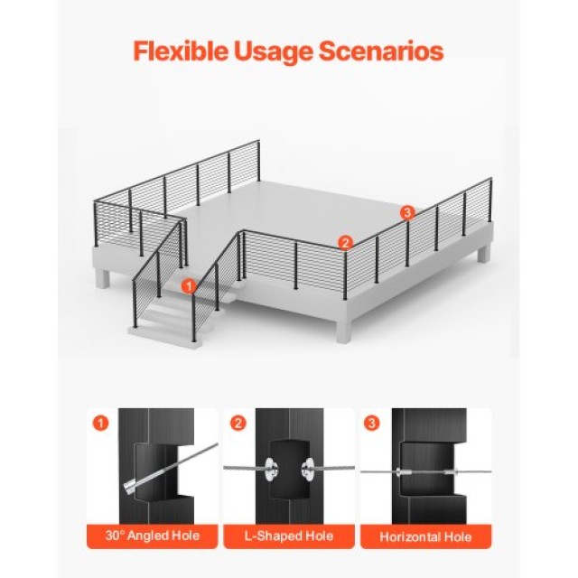 VEVOR Καλώδιο Ράγας VEVRO 42 με Οπές L-Σχήματος 1JZLGZXHS10607YXO001V0