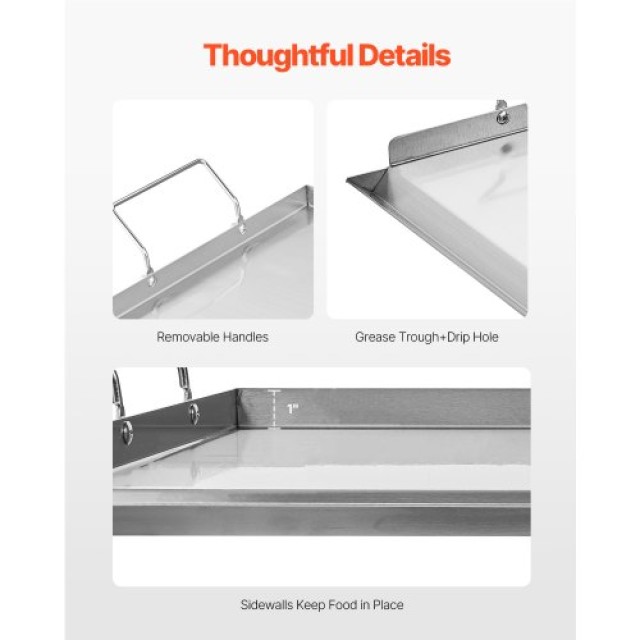VEVOR Επίπεδη Πλάκα Ψησίματος Ανοξείδωτη 23x16 για BBQ DCJPBXG2316I... VEVOR Επίπεδη Πλάκα Ψησίματος Ανοξείδωτη 23x16 για BBQ DCJPBXG2316I...
