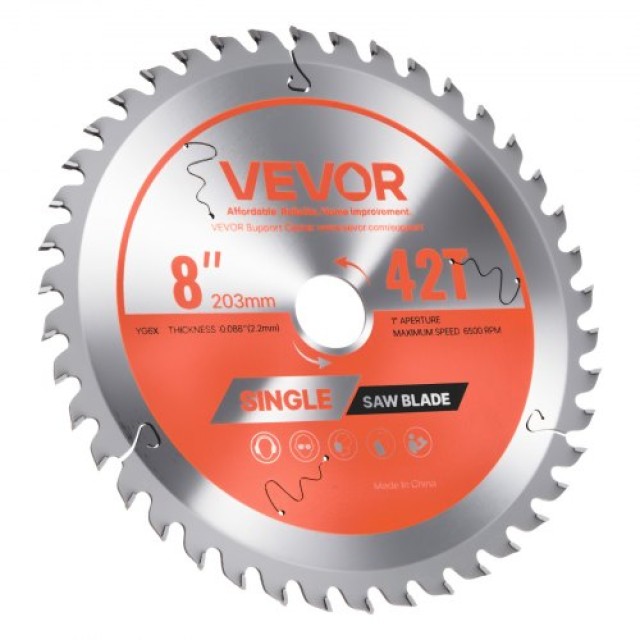 VEVOR Δίσκος κοπής ξύλου 203 mm, 42 λεπίδες, για κόντρα πλακέ και σ...
