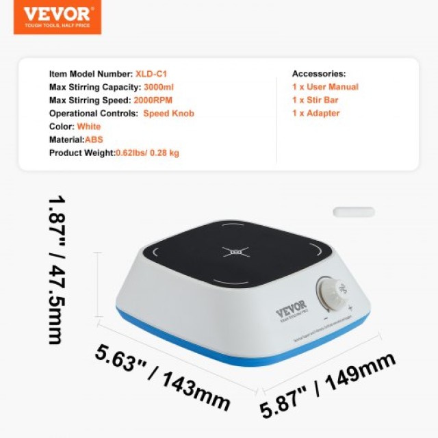 Μαγνητικός Αναδευτήρας VEVOR 0-2000 RPM, 3000mL  CLJBJ13000MLBUFHAV2