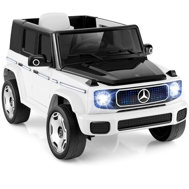 Costway Παιδικό Ηλεκτρικό Αυτοκίνητο Mercedes-Benz 12V με LED Φώτα και Αποσπώμενη Μπαταρία TQ10228DE-WH