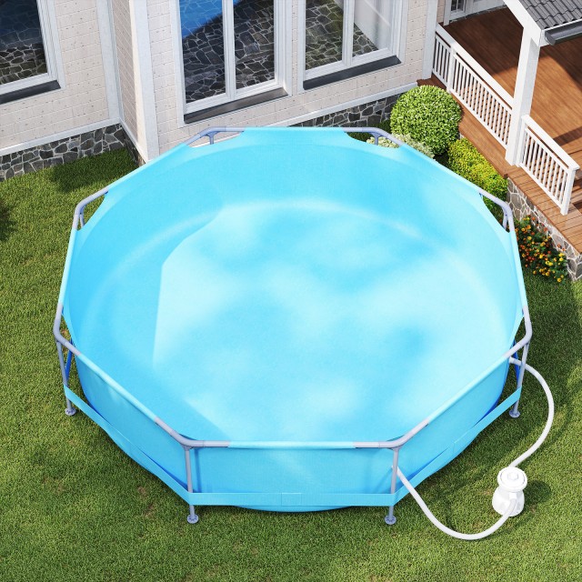 Costway  Στρογγυλή Πισίνα 3m x 76cm με Εξωτερικό Πλαίσιο & Φίλτρο Α...