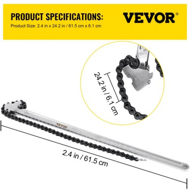 VEVOR  Βαρέως Τύπου Κλειδί Αλυσίδας 24 με Αλυσίδα 6.7 YGQLTGZQ000000001V0