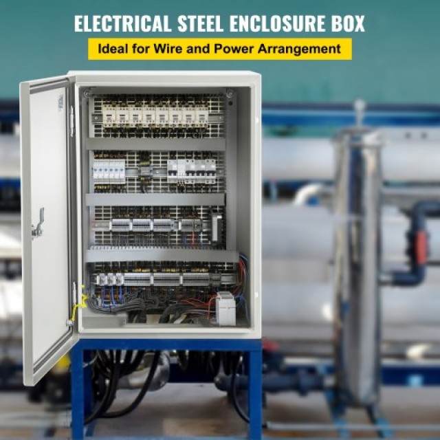 VEVOR NEMA Χαλύβδινο Κουτί 16x12x8 NEMA 4X, IP66 Αδιάβροχο & Ανθεκτικό στη Σκόνη, Εξωτερικού/Εσωτερικού Χώρου, με Πλάκα Στήριξης  DQXJSTCFS40X30X20V0