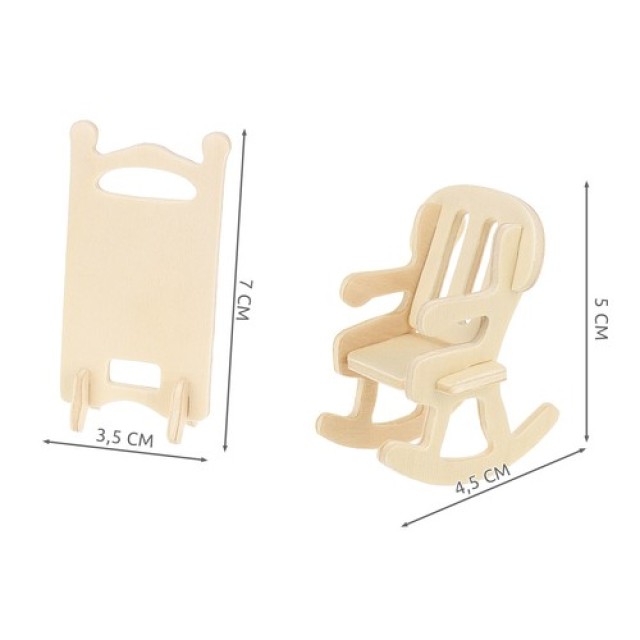 Σετ Κατασκευής DIY Ξύλινα Έπιπλα για Κουκλόσπιτο 34 τμχ. Kruzzel 23542