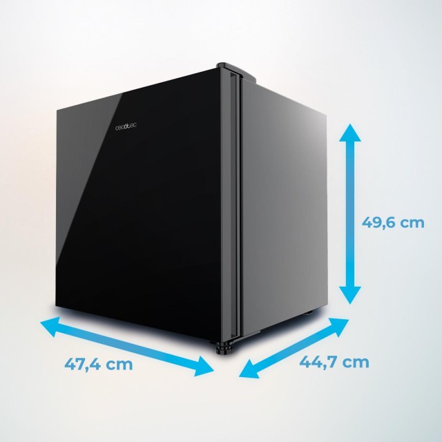 CECOTEC  Μίνι Ψυγείο Bolero CoolMarket TT 31 Dual Black Glass E - Μετατρέψιμο σε Καταψύκτη, Μαύρη Γυάλινη Πόρτα, Έλεγχος Θερμοκρασίας, Χωρητικότητα 31 Λίτρα, Διαστάσεις 49.6x47.4 εκ.  CEC-01976